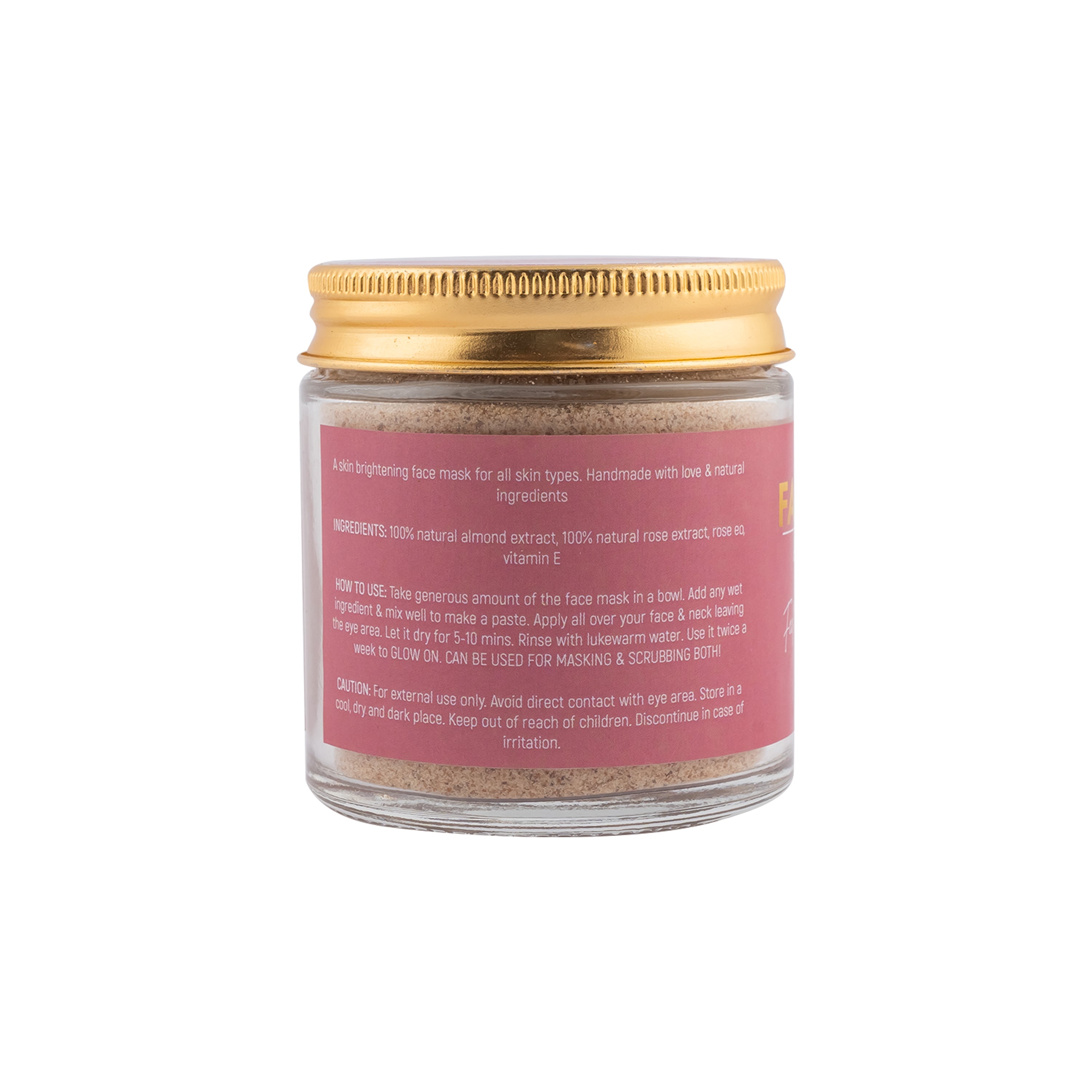 Almond Rose Face Mask 100ml | Handmade | 100% Natural