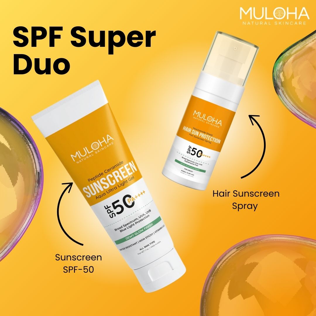 SUNSCREEN AND HAIR PROTECTION SPRAY SPF 50 PA++++ COMBO for Ultimate Sun Protection