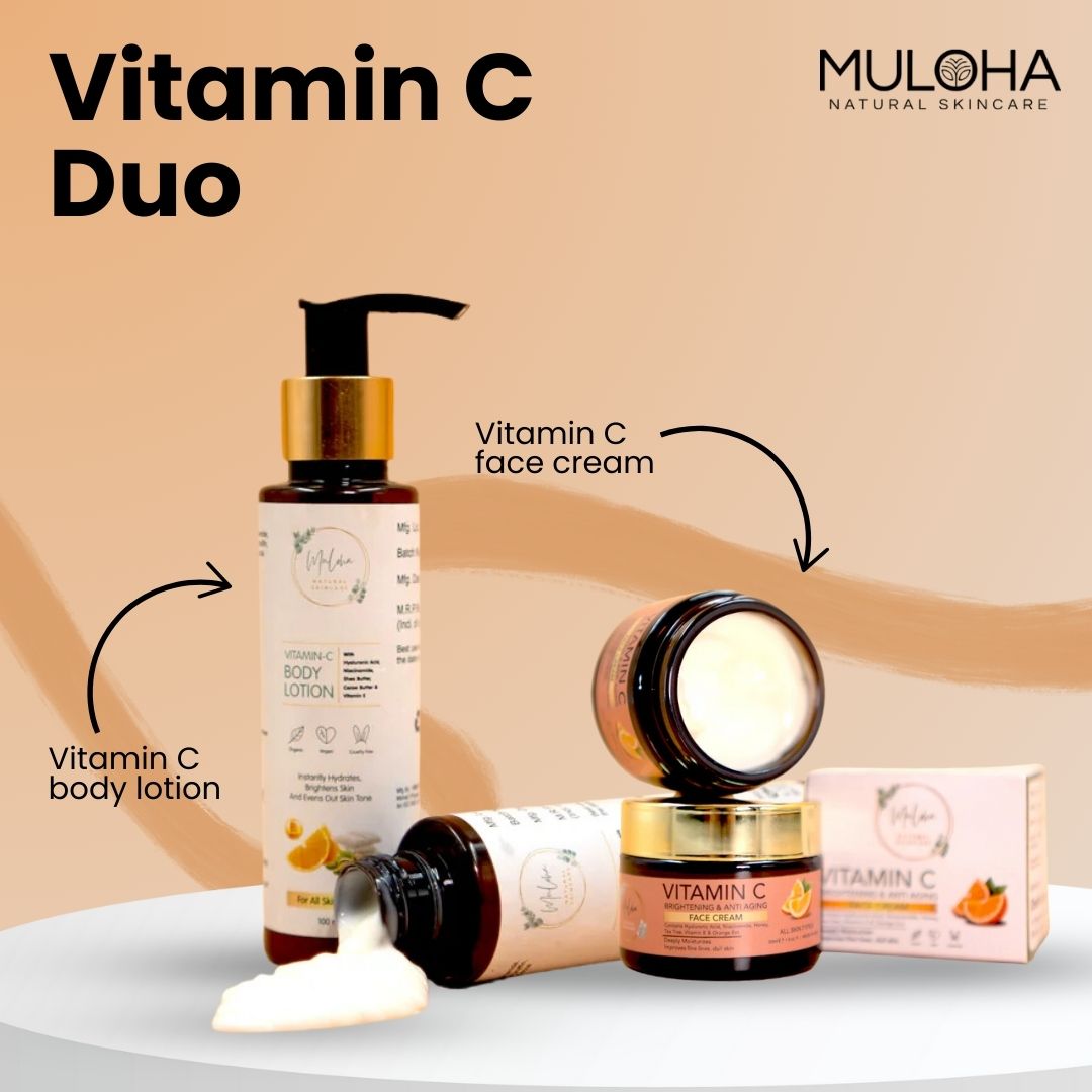 VITAMIN C LOTION AND VITAMIN C Face CREAM Combo for Bright, Healthy Skin