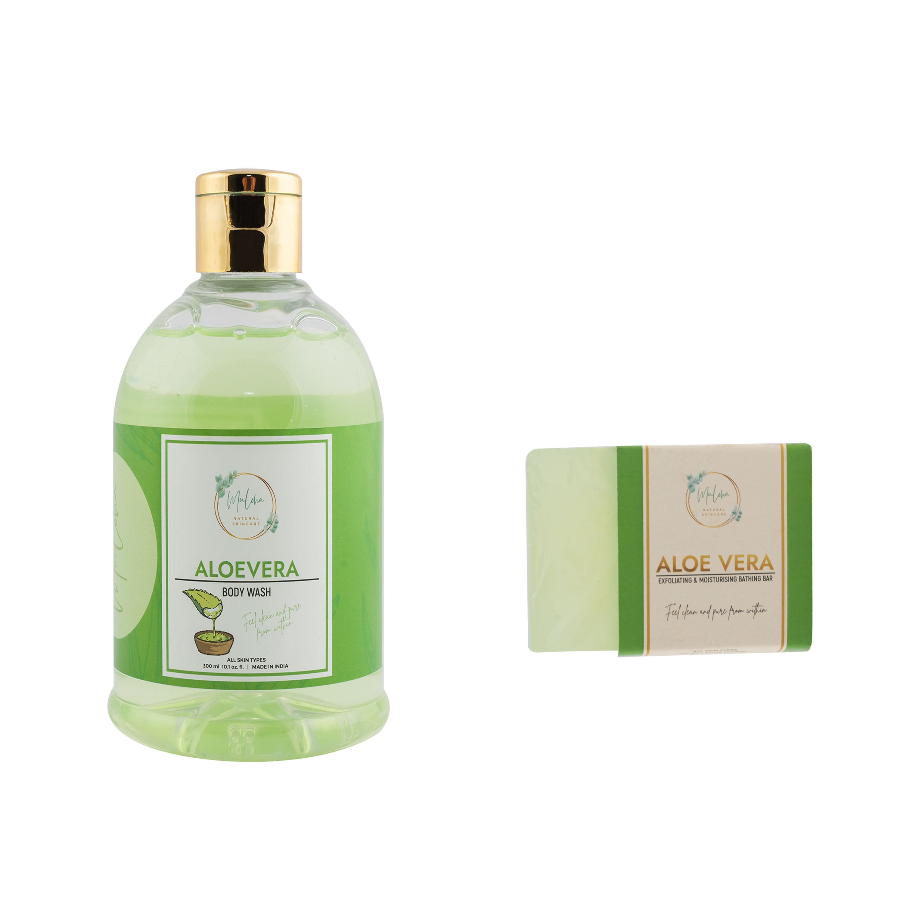 Muloha Aloevera Bodywash & Aloevera Soap Combo