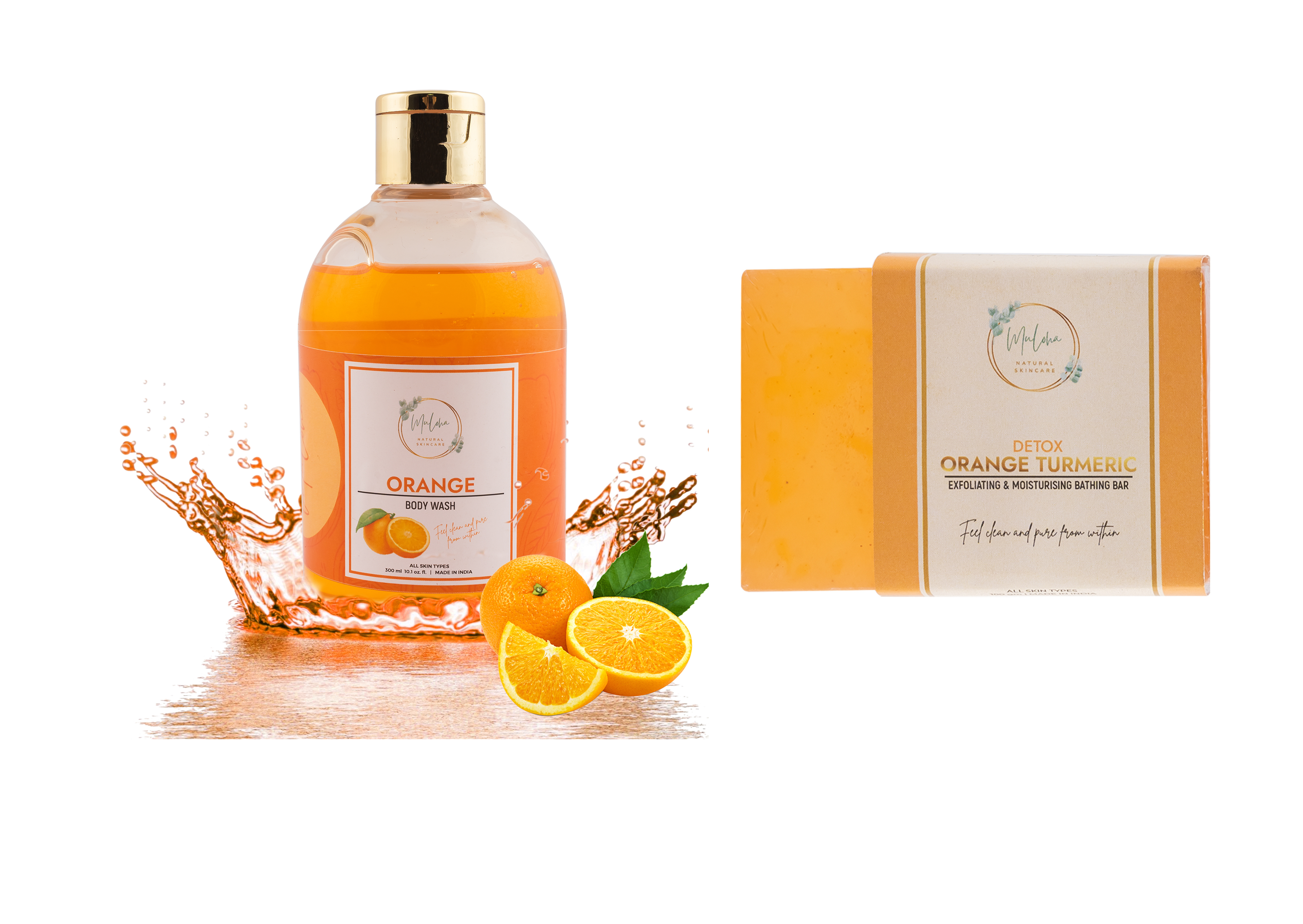 Muloha Orange Bodywash & Orange Soap Combo